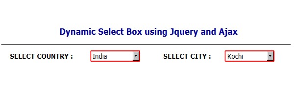Dynamic Dependent Select Box using Jquery and Ajax